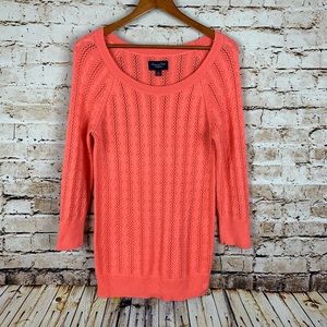 American Eagle Outfitters Coral Cable Knit Sweater